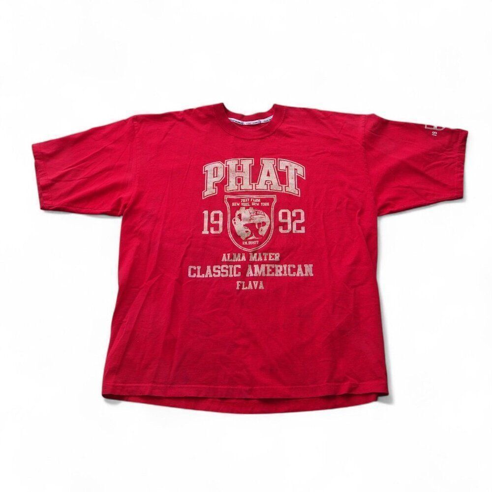 Phat Farm Vintage 90s Alma Mater‎ Classic American Flava T-Shirt Red Men's XL